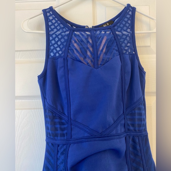 Alt B Little Blue Mesh Dress - Picture 2 of 6
